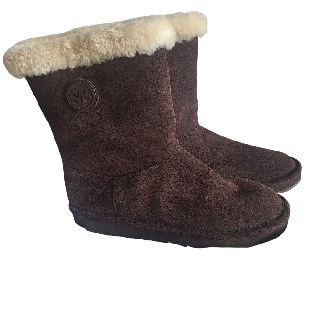 Michael‎ Kors Cream Leather Boots with Fur